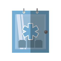 Obraz premium cabinet first aid kit medical symbol shadow vector illustration eps 10