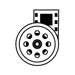 reel film movie wheel icon outline vector illustration eps 10