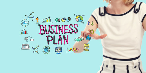 Business Plan concept with young woman