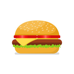 Burger in flat style