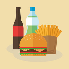 Hamburger icon. Fast food urban american and menu theme. Colorful design. Vector illustration