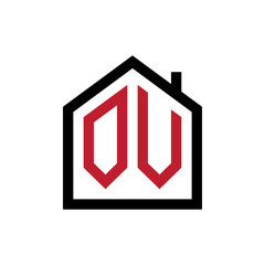 simple initial logo pentagon house