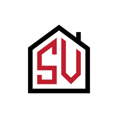 simple initial logo pentagon house