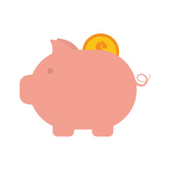 piggy money coin dollar golden vector illustration eps 10