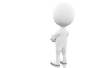 3D White people standing and thinking.