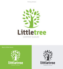 Little Tree logo, Tree logo, vector logo template.