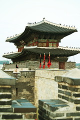 Hwaseong Fortress, Traditional Architecture of Korea in Suwon, South Korea,UNESCO World Heritage Site		