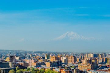 Yerevan morning cityscape with Ararat view, Armenia