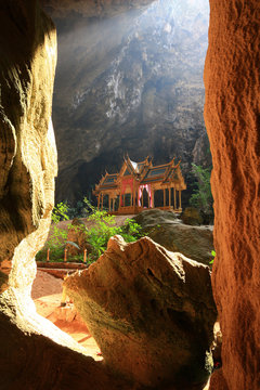 beautiful landscape palace or pavilion hall between stone with s