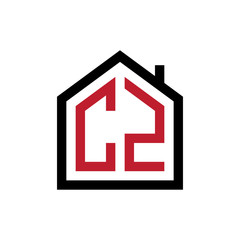 simple initial logo pentagon house