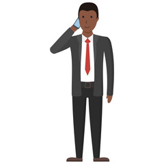 Obraz premium Isolated businessman Funny handsome african american businessman in suit on white background.