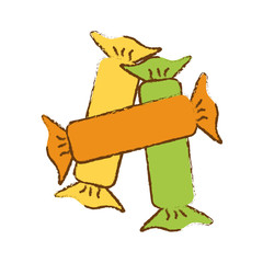 wrapped candy icon image vector illustration design 