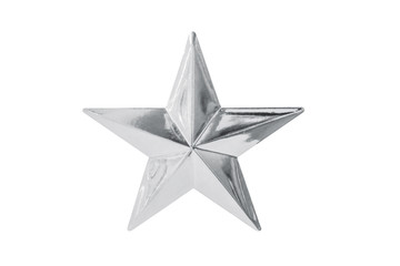 Silver star isolated on white background - 129394734