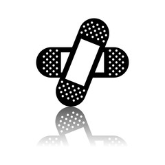 crossed bandages icon image vector illustration design 