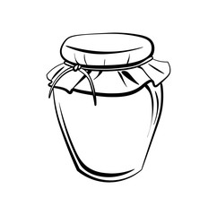 Jar honey isolated on white background. Vector