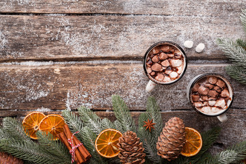 Hot Chocolate on a wooden table