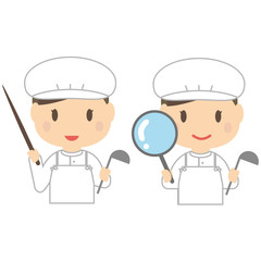 かわいい給食の女性　解説と拡大