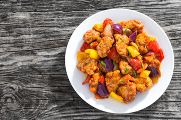 Sweet and Sour crispy fried pork pieces