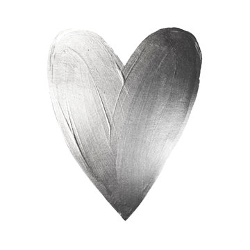 Vector Foil Paint Heart on White Background. Love Concept Design Happy Valintinas Day. Easy to use and edit.