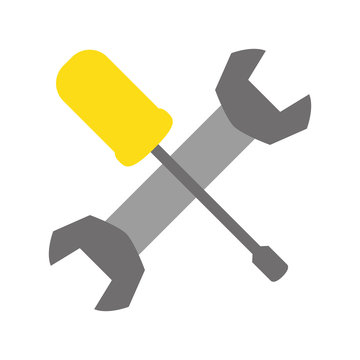 wrench and screwdriver icon image vector illustration design 