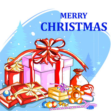 Colorful gift for Merry Christmas holiday celebration 