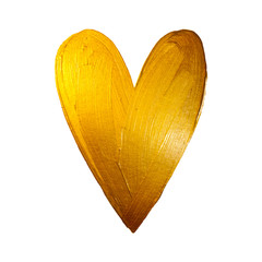 Vector Foil Paint Heart on White Background. Love Concept Design Happy Valintinas Day. Easy to use and edit.