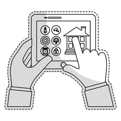 house security remote control icon image vector illustration design 
