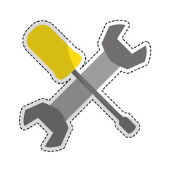 wrench and screwdriver icon image vector illustration design 