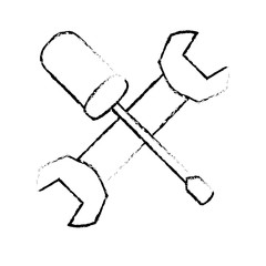 wrench and screwdriver icon image vector illustration design 