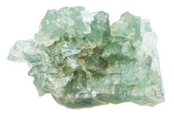 raw green fluorite stone isolated