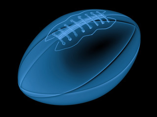 x ray american football ball isolated on black