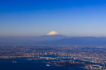 Yokohama city area and Mt. Fuji - Japanese landscape -