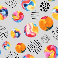  Watercolor circles simple seamless pattern © Tanya Syrytsyna