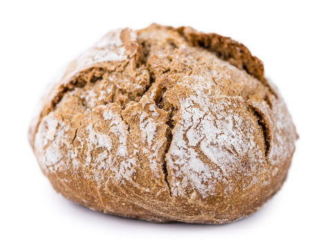 Wholemeal Bun (isolated on white)