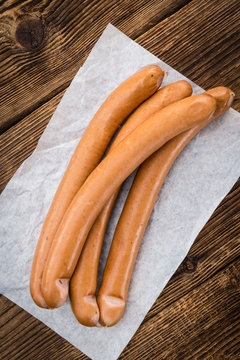 Sausages (Frankfurter) (selective focus, close-up shot)