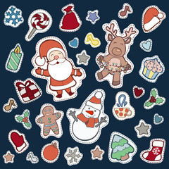 Christmas and Happy new year patch badges