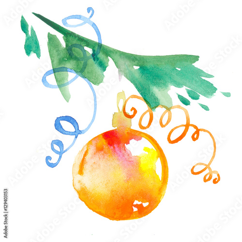 &quot;bauble with christmas tree branch. bubble xmas decoration &quot; Stockfotos