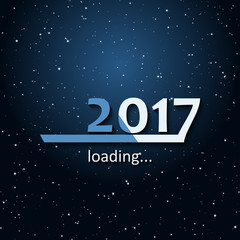 Loading 2017 inscription bar - flat design template, blue edition