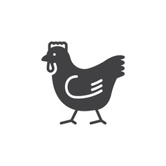 Rooster, chicken icon vector, filled flat sign, solid pictogram isolated on white. Symbol, logo illustration