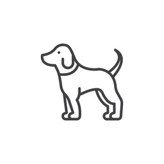 Pet dog line icon, outline vector sign, linear pictogram isolated on white. Symbol, logo illustration