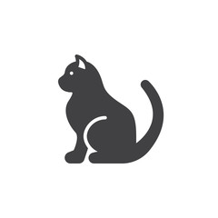 Pet cat icon vector, filled flat sign, solid pictogram isolated on white. Symbol, logo illustration