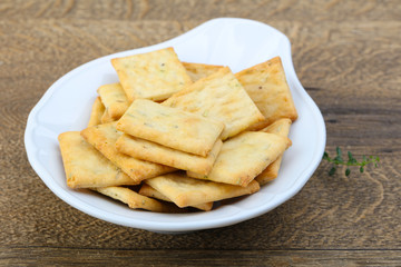 Crackers in the bowl