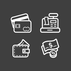 Money Keeping Icons for E-commerce Store and Business. Flat. Vector.