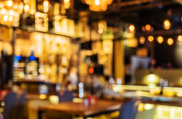blurred restaurant interior