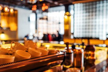 blurred restaurant interior