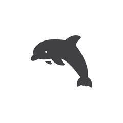 Fototapeta premium Dolphin icon vector, filled flat sign, solid pictogram isolated on white. Symbol, logo illustration
