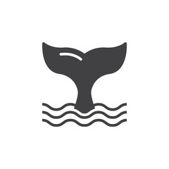 Whale tail icon vector, filled flat sign, solid pictogram isolated on white. Symbol, logo illustration