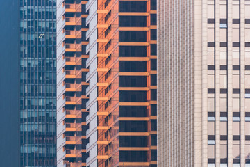 Fototapeta premium detail shot of skyscrapers in city of China.