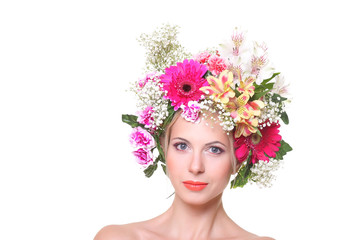 Fototapeta premium beauty with a flowered head