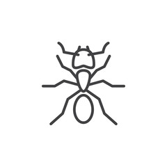 Ant line icon, outline vector sign, linear pictogram isolated on white. Symbol, logo illustration